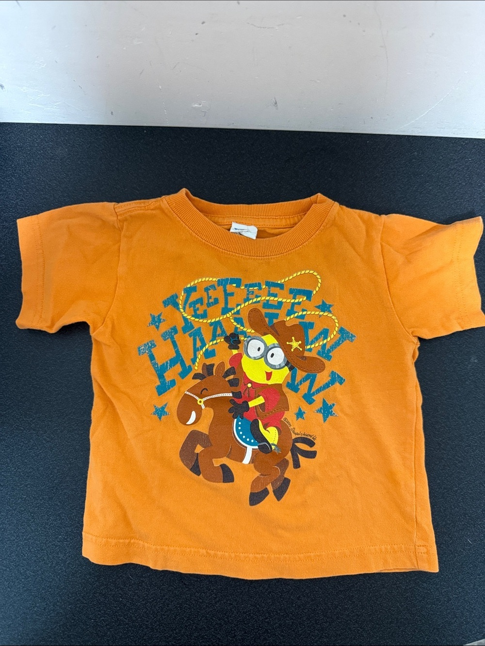 Kids Orange Cowboy minion dated 2015 Graphic Tee